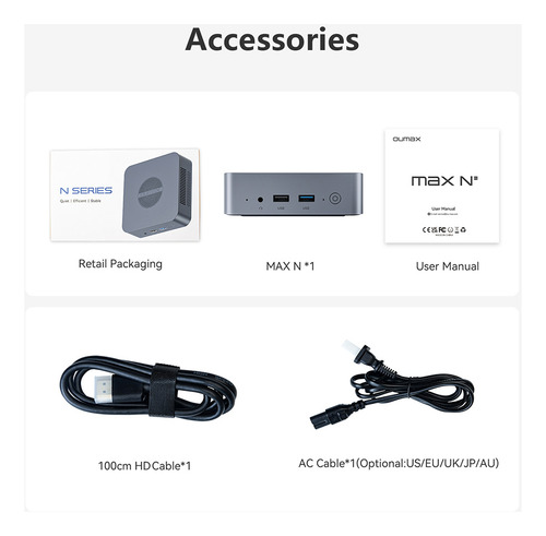 Mini Pc Oumax Intel N95 8 Gb Ddr4 256 Gb Ssd Wifi5 Windows 1