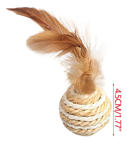 Juguetes Sisal Ball Tao Para Rascar De Sisal Con Plumas, Té