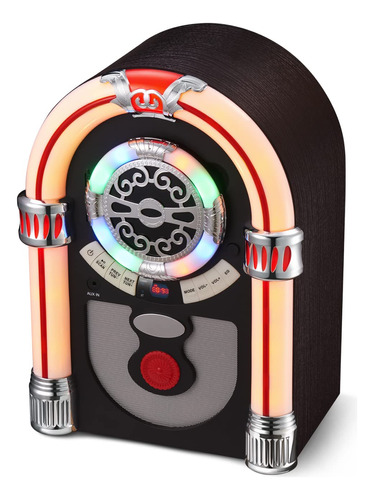 Ueme Jukebox De Mesa Retro Con Bluetooth, Radio Fm, Puerto D