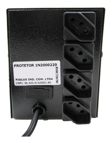 Protetor Eletrônico Power 2000 Va 110/127 V Fiolux 1400w Cor Preto