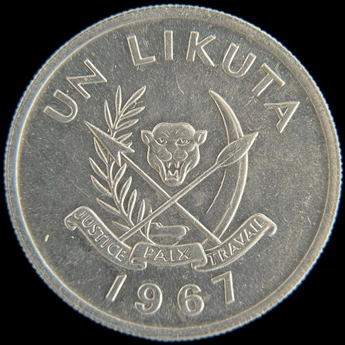 Congo, Republica Democratica, Likuta, 1967. Sin Circular