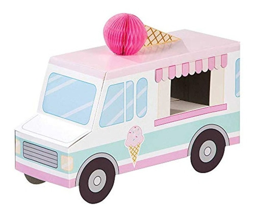 Centro De Mesa Diseño De Camion De Helado,1 Ct. Marca Pyle