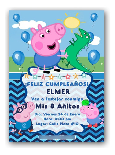 Invitación Digital Y Para Imprimirse De George Pig