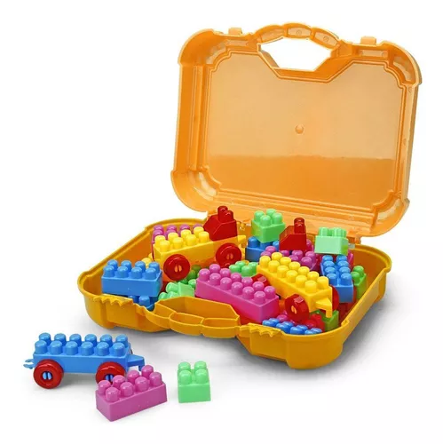 Brinquedo Maleta Blocos De Montar 48 Peças Paki Toys em Promoção