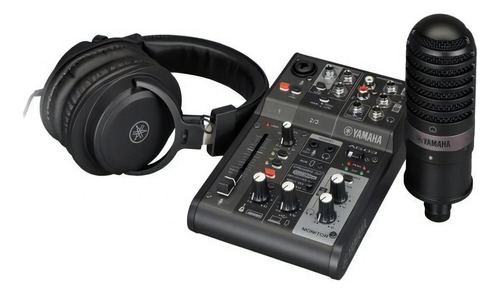Kit Streaming Ag03mk2 Lspk B Mixer Fone E Microfone Yamaha USB