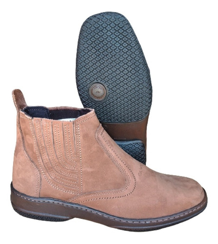 Bota Masculina Botina Country Couro Legítimo Butina Caipira