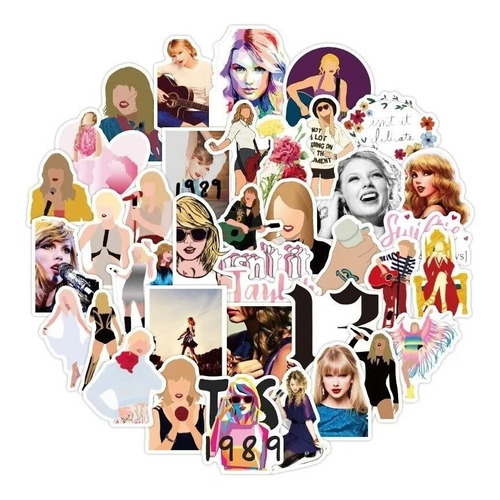 Imagen 1 de 3 de Taylor Swift - Set De 50 Stickers / Calcomanias