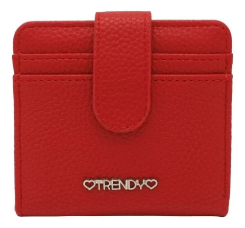 Billetera Mujer Pocket Trendy Dama Tarjetero Color Rojo Diseño De La Tela