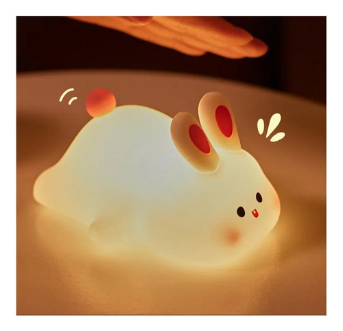 Lámpara De Noche Big Face Rabbit Con Sensor Táctil