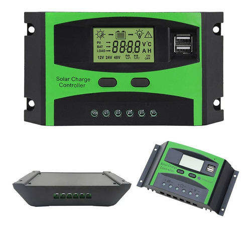 Controlador Regulador Carga Solar Pwm 20a 12/24v Usb Lcd