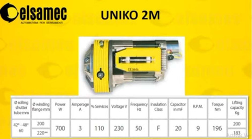 Elsamec Motor Enrollable Puerta Lanfor Uniko M2