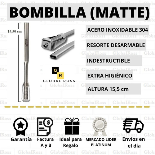Imagen 5 de 10 de Mate Acero Inoxidable Térmico +bombilla + Tambo+termo Matero