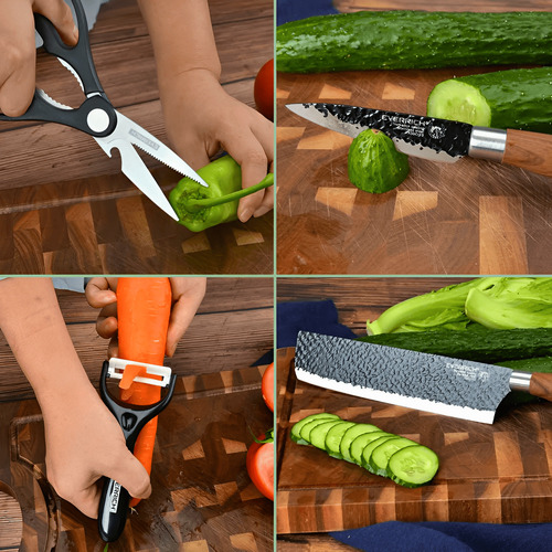 Conjunto De Facas Inox 6 Pçs Cozinha Churrasco Antiaderente