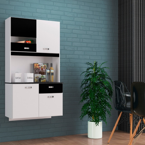 Imagen 2 de 3 de Cocina Superior Alacena 4 Puertas Compacto Lili Blanco - Neg