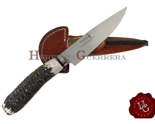 Imagen 4 de 7 de Cuchillo Yarará Criollo Ciervo Colorado Vaina Cuero 12,5