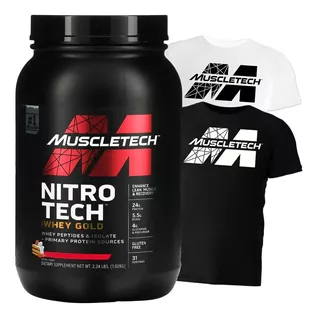 Whey Protein Nitro Tech Gold 1kg + Camiseta - Muscletech