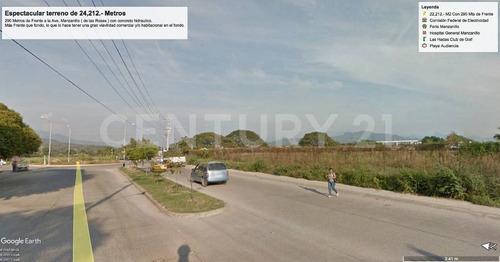 Terreno Comercial Con 290 Metros De Frente A Bulevar, En Manzanillo
