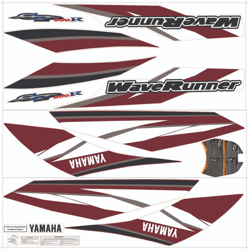 Adesivo Faixa Jet Ski Yamaha Gp 800r Personalizado Vinho