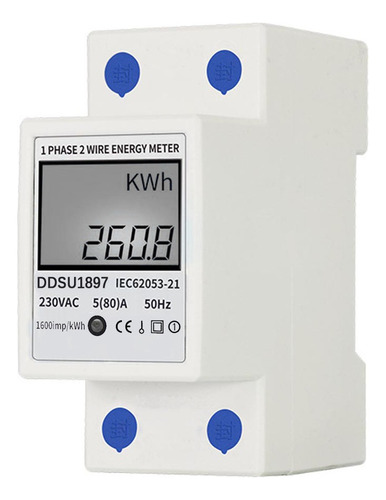 Medidor De Energía Eléctrica Digital Monofásico Din Rail