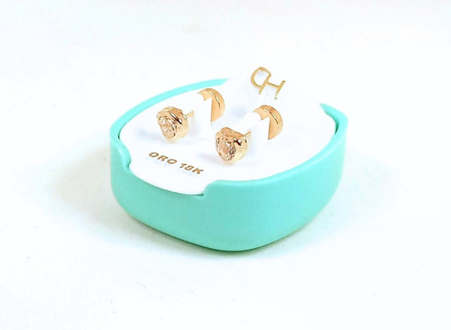 Imagen 1 de 1 de Abridores Ch Oro 18k Corazón Cubic Ch184 Il Ctas