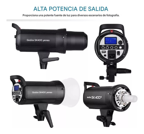 Flash De Estudio Godox Sk400ii Con Luz De 150w Modelado Led