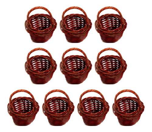 10 Cestas De Flores Tejidas De Mimbre Hechas A Mano,