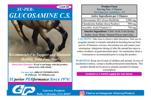 Su-per Glucosamine C.s. Liquida Caballos 946ml