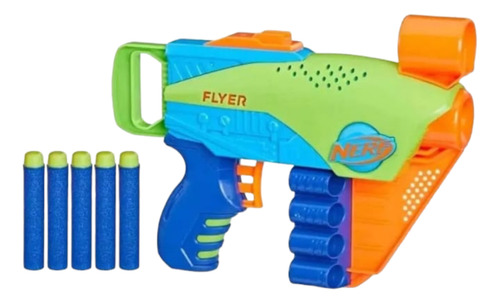 Nerf - Lanzador Elite Jr Flyer Easy-play - 5 Dardos Nerf