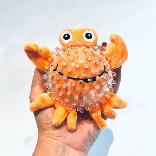 Imagem 4 de 6 de Brinquedo De Cachorro Bola Pelúcia Spik Ball Caranguejo