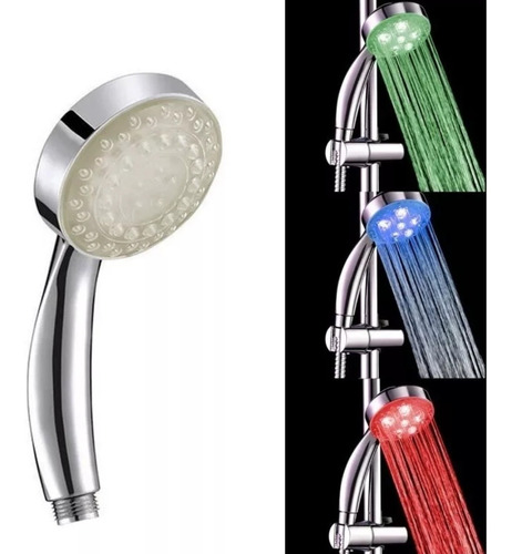 Mango De Ducha Led Multicolor Baño Cambia Según Temperatura 