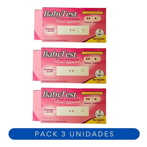Pack 3 Test Embarazo +99% Confiable Cassette Baby Test