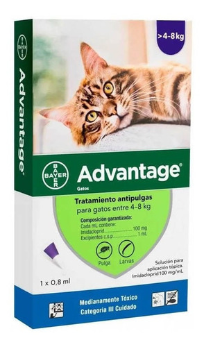 Advantage Pipeta Antipulgas Gatos De 4 A 8 Kg