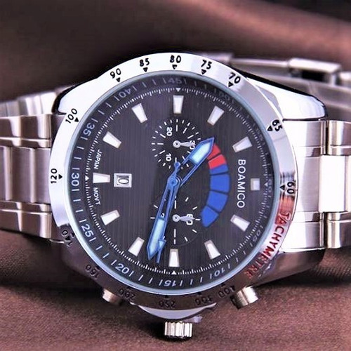 Relógio Masculino Esportivo Pulseira De Aço Watch Men Steel