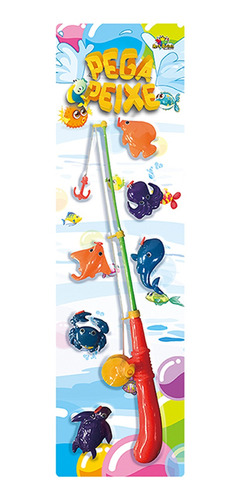 Imagem 2 de 5 de Brinquedo Pega Peixe Vara Com 3 Peixes Divertido Crianças