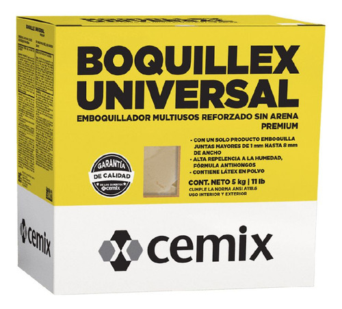 Boquilla Universal Sin Arena De 5kg Café Claro Cemix 30982