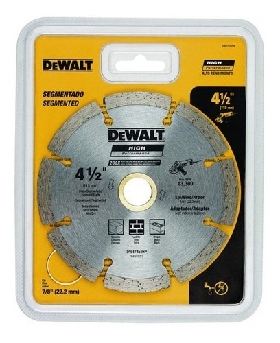 Dewalt Disco Diamantado Segmentado 4-1/2  Dw47452hp