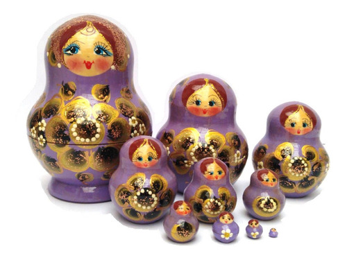 Muñeca Matrioska Rusa Adornos Para La Casa 14 Cm Set 10 Pcs