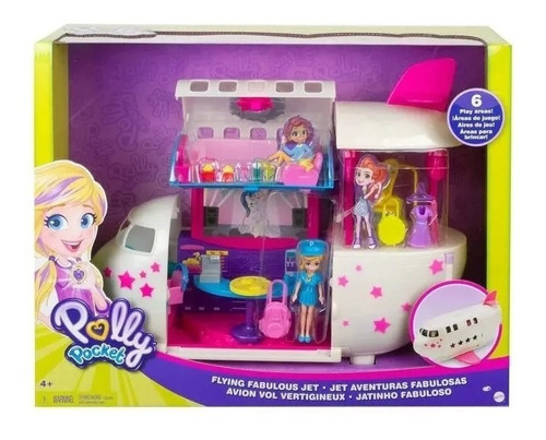 Polly Pocket Avion Mega Jet De Diversiones Set Con Muñeca