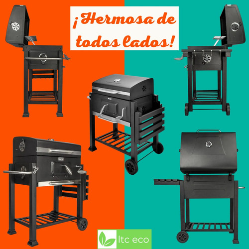 Parrilla Chulengo Portatil C Ruedas Reloj Tapa Balcon Jardin