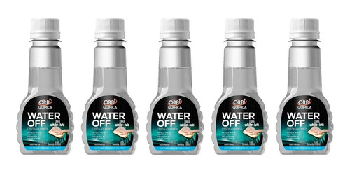 Imagem 1 de 2 de Kit 5 Unidades Water Off Cristalizador De Vidros 100ml Orbi
