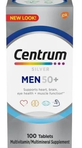 Centrum Silver Men 50+ 100 Tablets Sabor Sem Sabor Nf-e