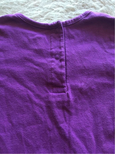 Remera Manga Larga Desigual Bebé Nena Violeta Con Tul Rosa (Usado)