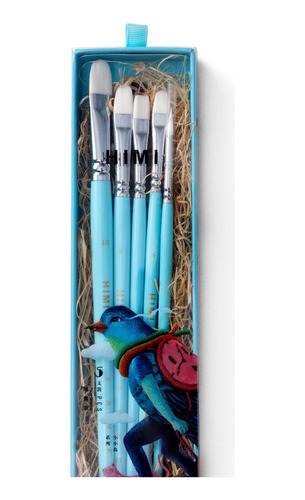 Miya Set 5 Pinceles Little Bird - Celeste