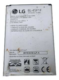 Bateria Celular Lg K4 Bl-45f1f 3,8v 5467
