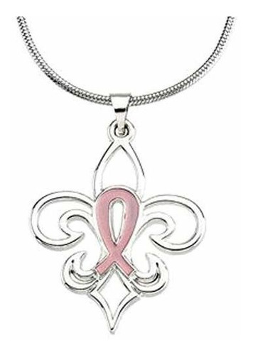 Bonyak Joyería Rosa Pourri Cáncer De Mama Colgante En Plata 