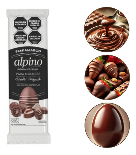 Chocolate Alpino Lodiser En Tableta 500grs - Semiamargo