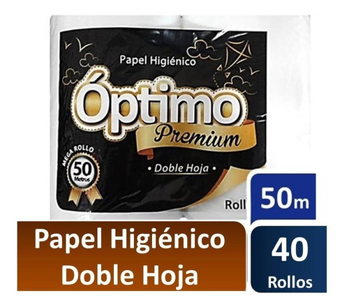 Papel Higienico Optimo Premium Doble Hoja 50  Mts 40 Rollos