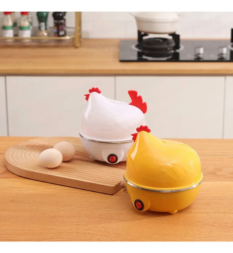 Máquina Hervidor Cocedor Huevos Vapor 7 Huevos Forma Gallina Amarillo/blanco 50 Hz