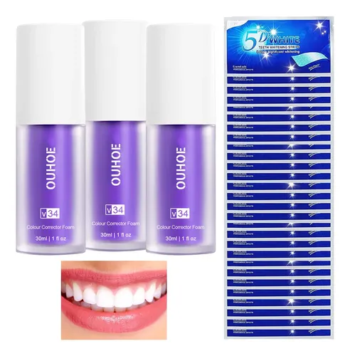 Pasta De Dientes Morada Para Blanquear Los Dientes 30ml 3pzs