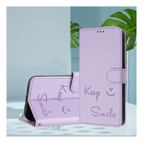 Funda De Piel Con Forma De Cara Sonriente Para Motorola Edge 50 Fusion Con Ranuras Para Tarjetas, Cierre Magnético, Cartera, Bloqueo Rfid, Soporte